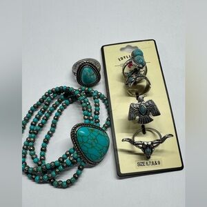 Idyllwind Turquoise and Silver Ring Set